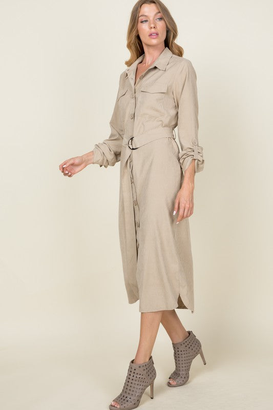 Belted Button Down Dress FINAL SALE NO RETURN OR EXCHANGES