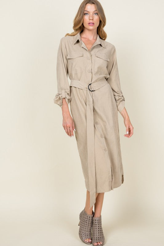 Belted Button Down Dress FINAL SALE NO RETURN OR EXCHANGES