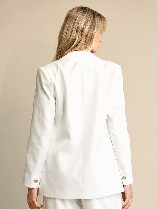 Solid and Lining Single Button Blazer