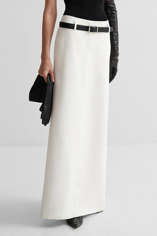 Solid Maxi Skirt without belt