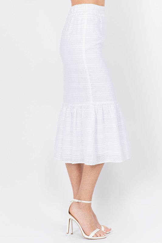 Stripe Trumpet Midi Skirt FINAL SALE NO RETURNS OR EXCHANGES