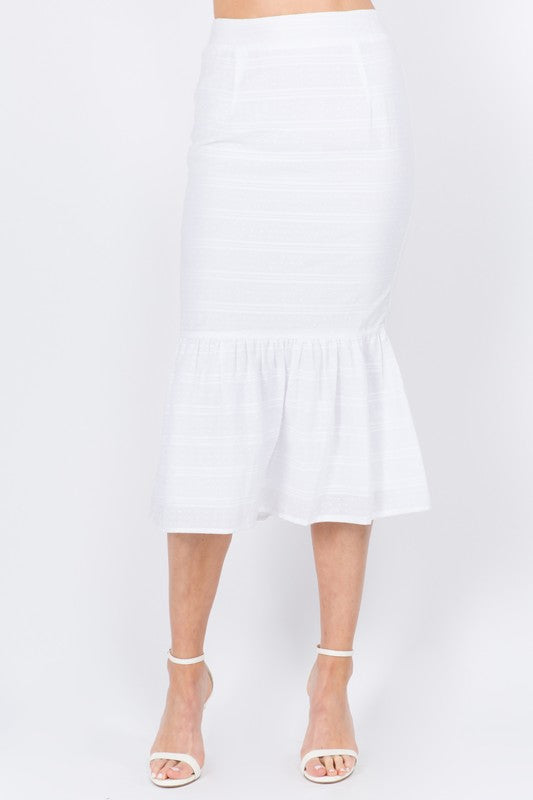 Stripe Trumpet Midi Skirt FINAL SALE NO RETURNS OR EXCHANGES