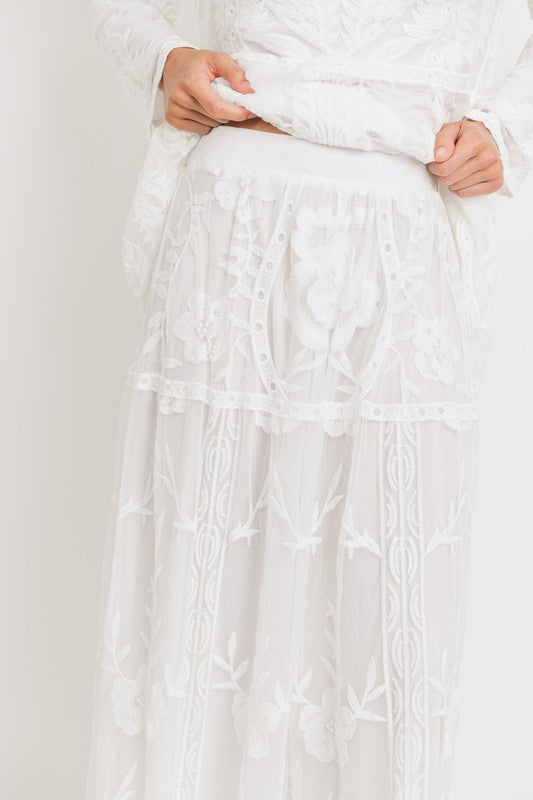 Heart Lace Maxi Skirt