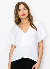 Deep V Neck Short Sleeves Tshirt FINAL SALE NO RETURNS OR EXCHANGES