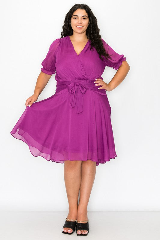 Plus size waist tie dress FINAL SALE NO RETURNS OR EXCHANGES