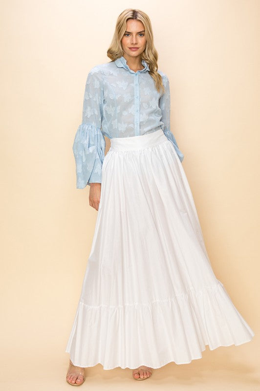 POCKETED FLARED MAXI SKIRT