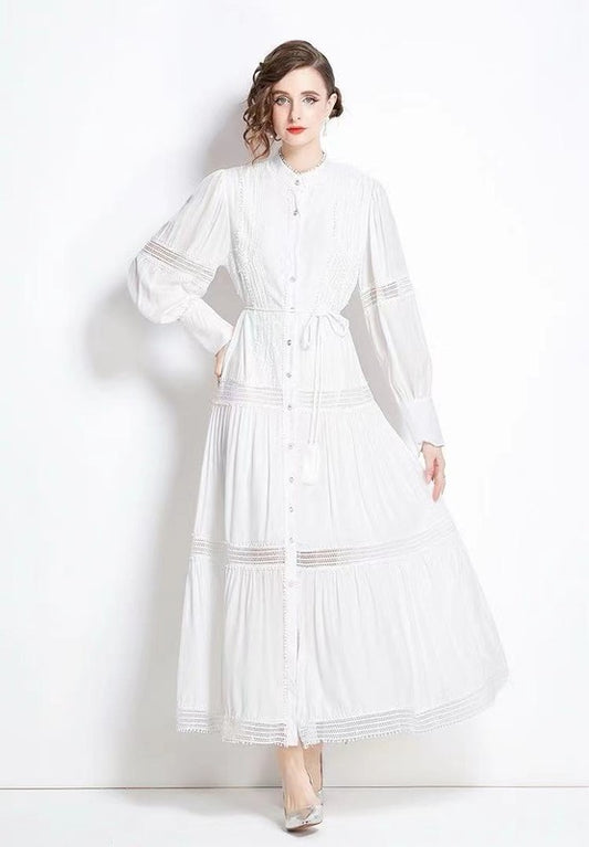 Elegant Long-Sleeve Maxi Dress