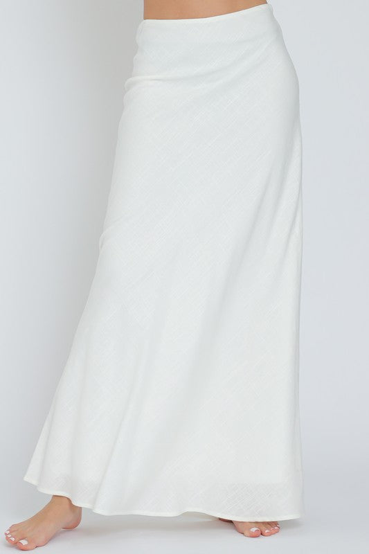 HIGH WAISTED LINEN MAXI SKIRT