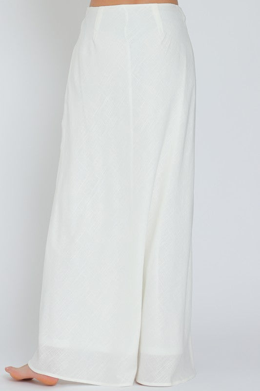 HIGH WAISTED LINEN MAXI SKIRT
