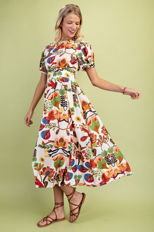 Round Neck Midi Dress