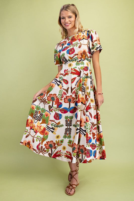 Round Neck Midi Dress