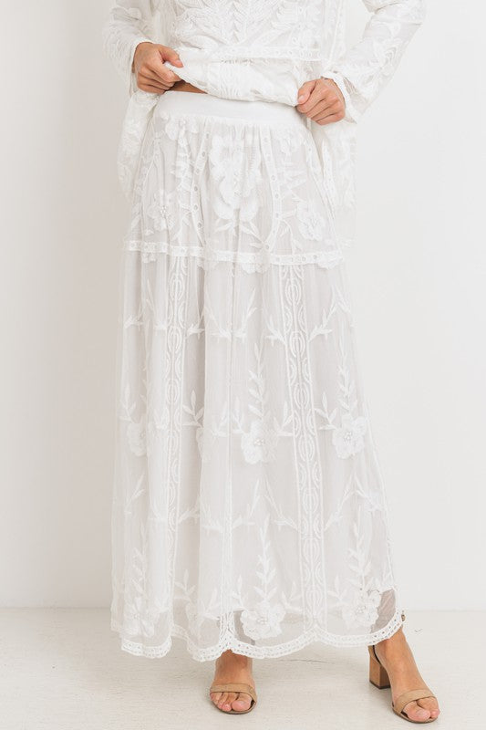 Heart Lace Maxi Skirt