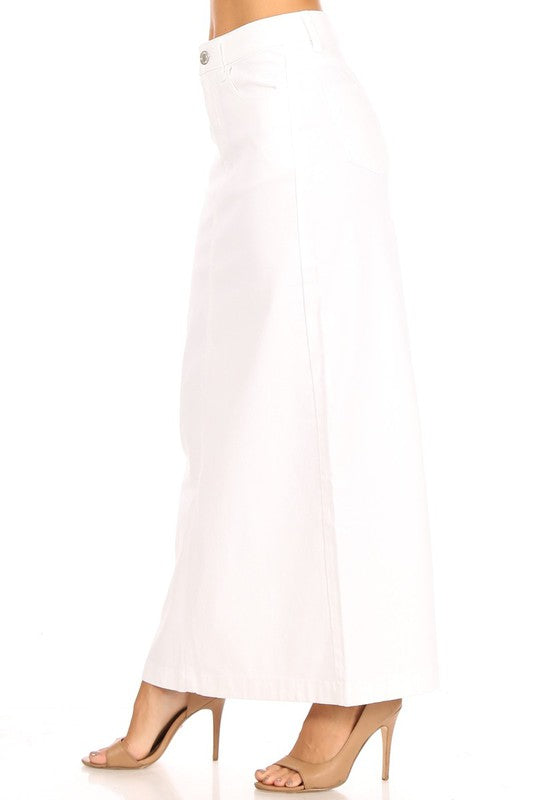 WHITE DENIM SKIRT