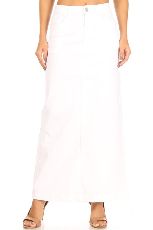WHITE DENIM SKIRT