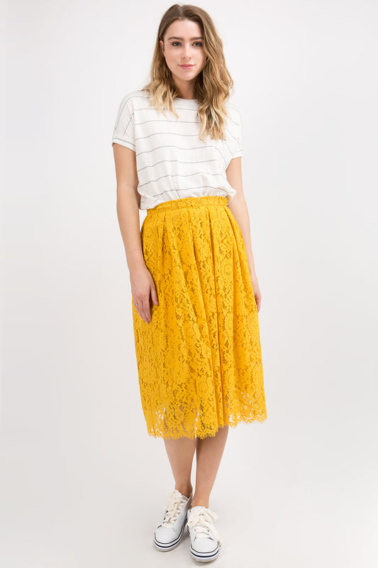 Mustard lace top skirt