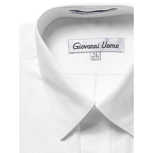 GIOVANNI UOMO MEN'S WHITE DRESS SHIRT