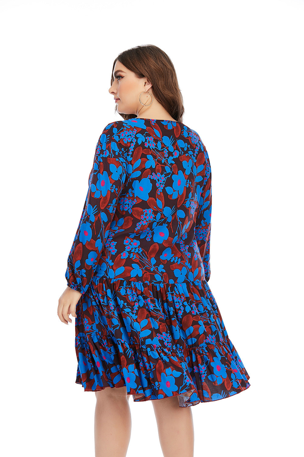 PLUS SIZE CASUAL FLORAL DRESS LONG SLEEVE LOSE SWING DRESSES FINAL SAL The White Bazaar PLUS SIZE CASUAL FLORAL DRESS LONG SLEEVE LOSE SWING DRESSES FINAL SAL The White Bazaar